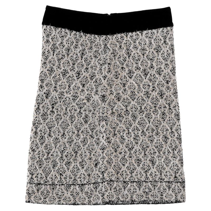 Sandro Jazz Metallic Jacquard Knit Mini Skirt In Black Wool